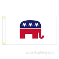 Bandera republicana con dos ojales de latón con doble costura